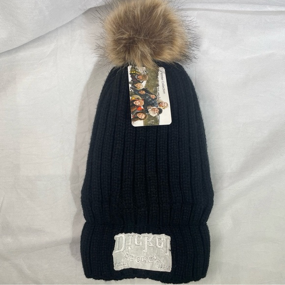 NWT Apollo Simplicity George Dickel Beanie Womens OSFM Black Pom Poof Whisky - Picture 3 of 11